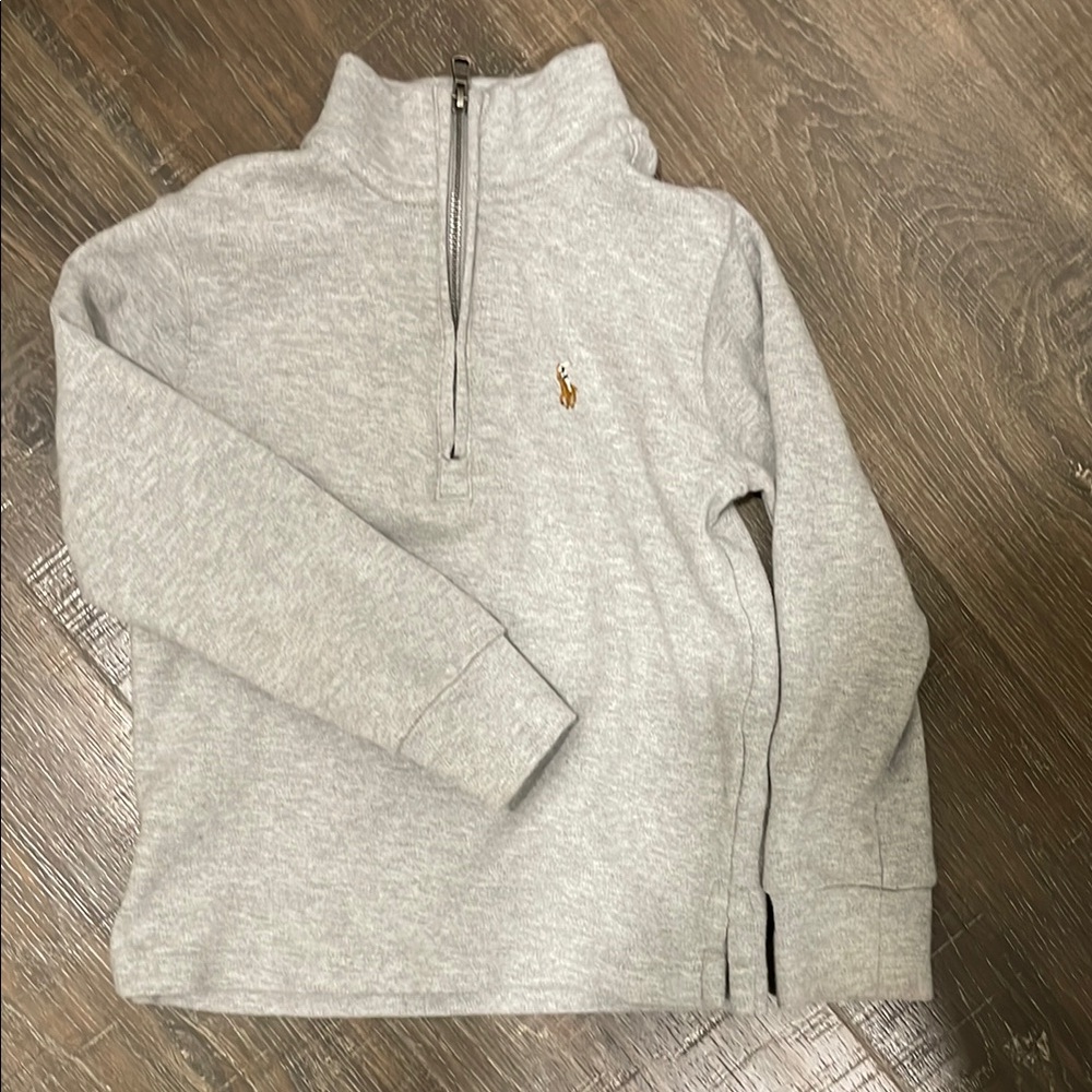 Polo by Ralph Lauren Gray Zip Up Sweater with Quarter-Zip